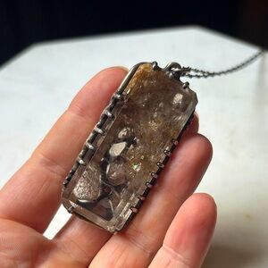 OOAK Elaine Ho caged crystal necklace